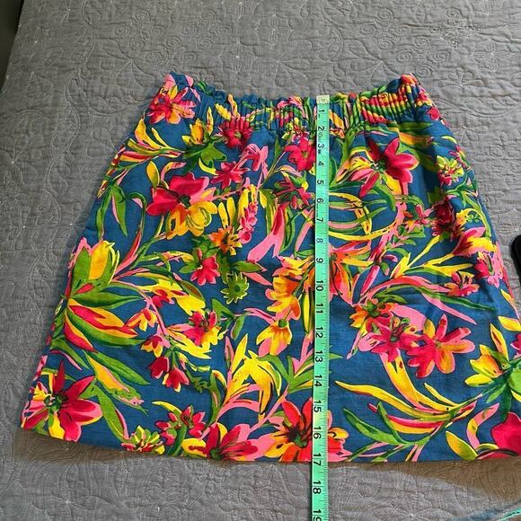 J.Crew tropical bright floral pull on linen blend skirt size 4 - Picture 7 of 9